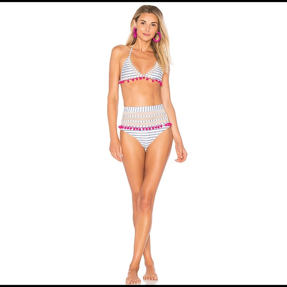 Tularosa Thessy High Waisted Bottom in Blue Stripe